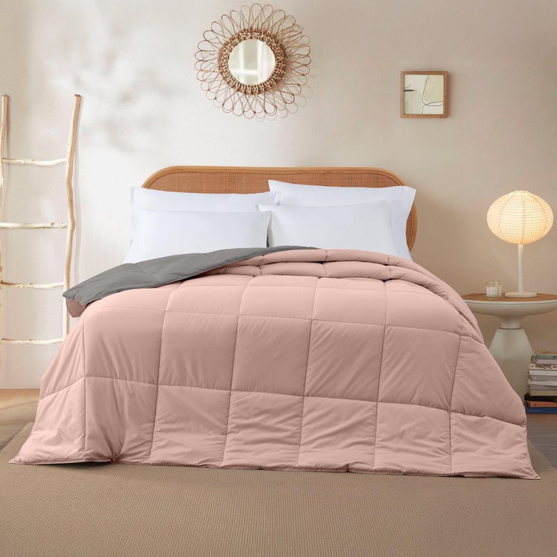 Modern Threads Down Alternative Reversible Comforter Charcoal Gray/Blush Queen - Image 2